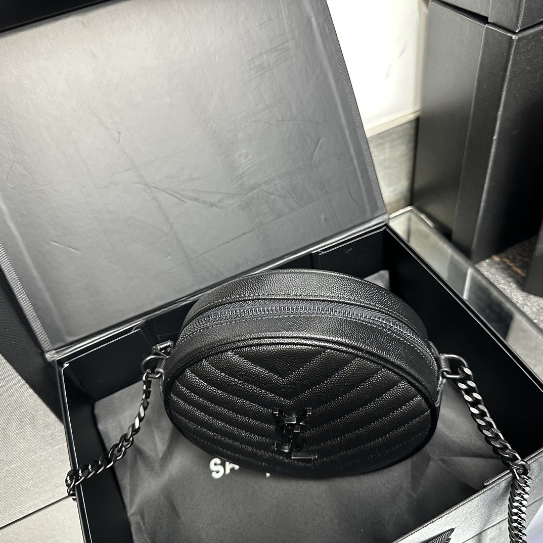 サンローラン「Saint Laurent」VINYLE レザー サークルバッグ
