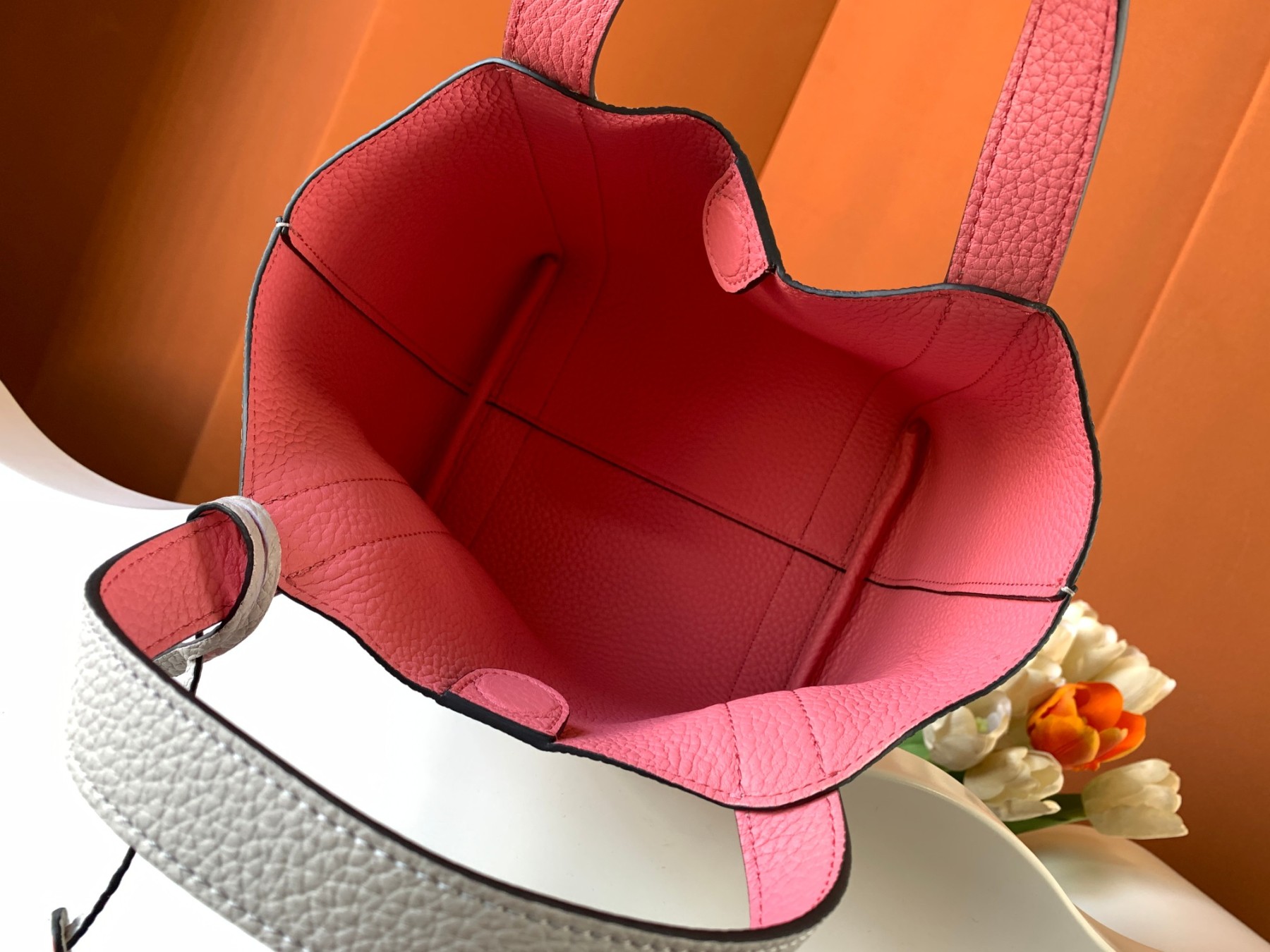 モイナ「Moynat」Duo Tote BB レザートートバッグ