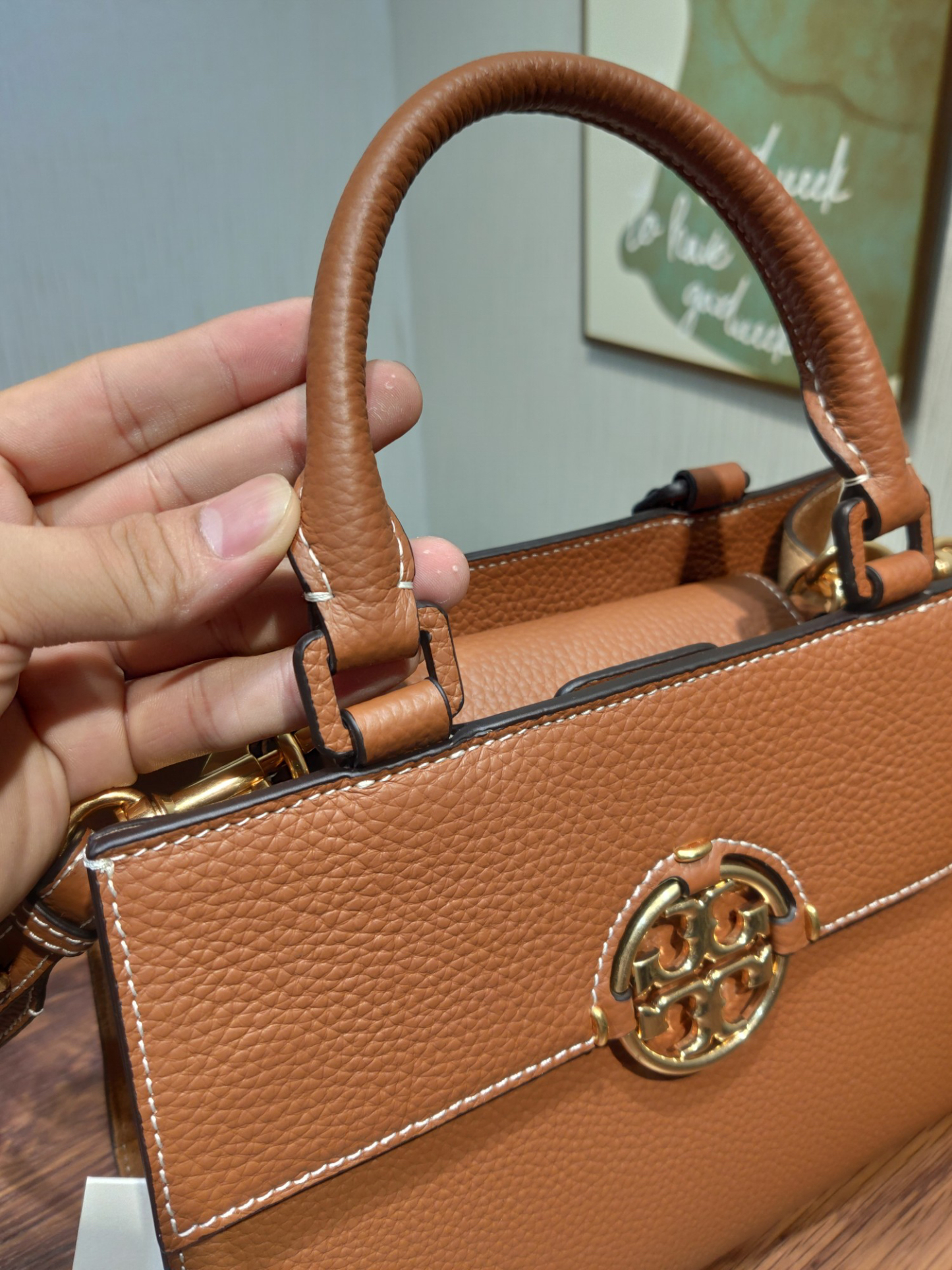 トリー バーチ「Tory Burch」ミラー ピーブレザー ハンドバッグ
