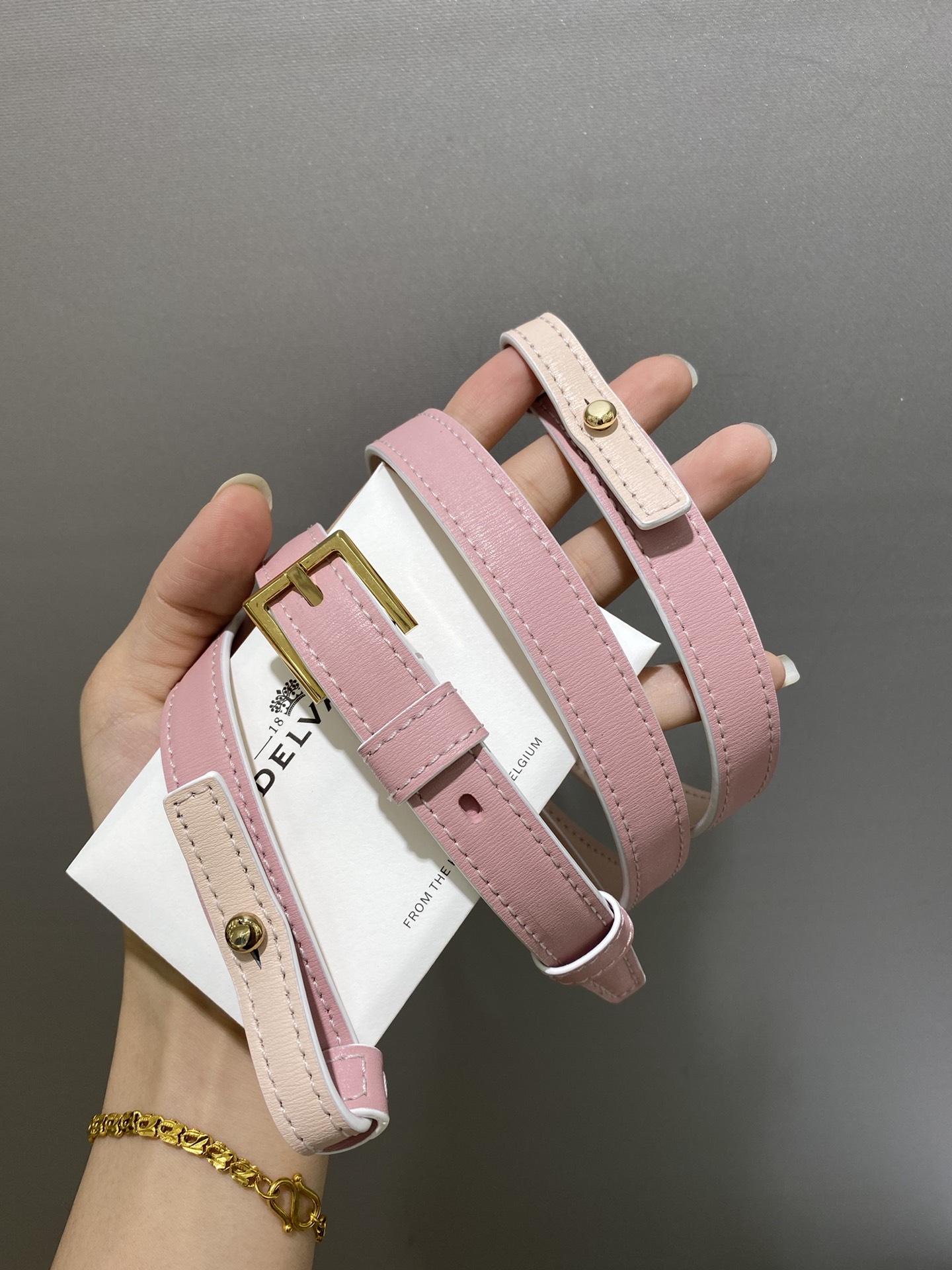 デルヴォー「Delvaux」ピンクハンドバッグ