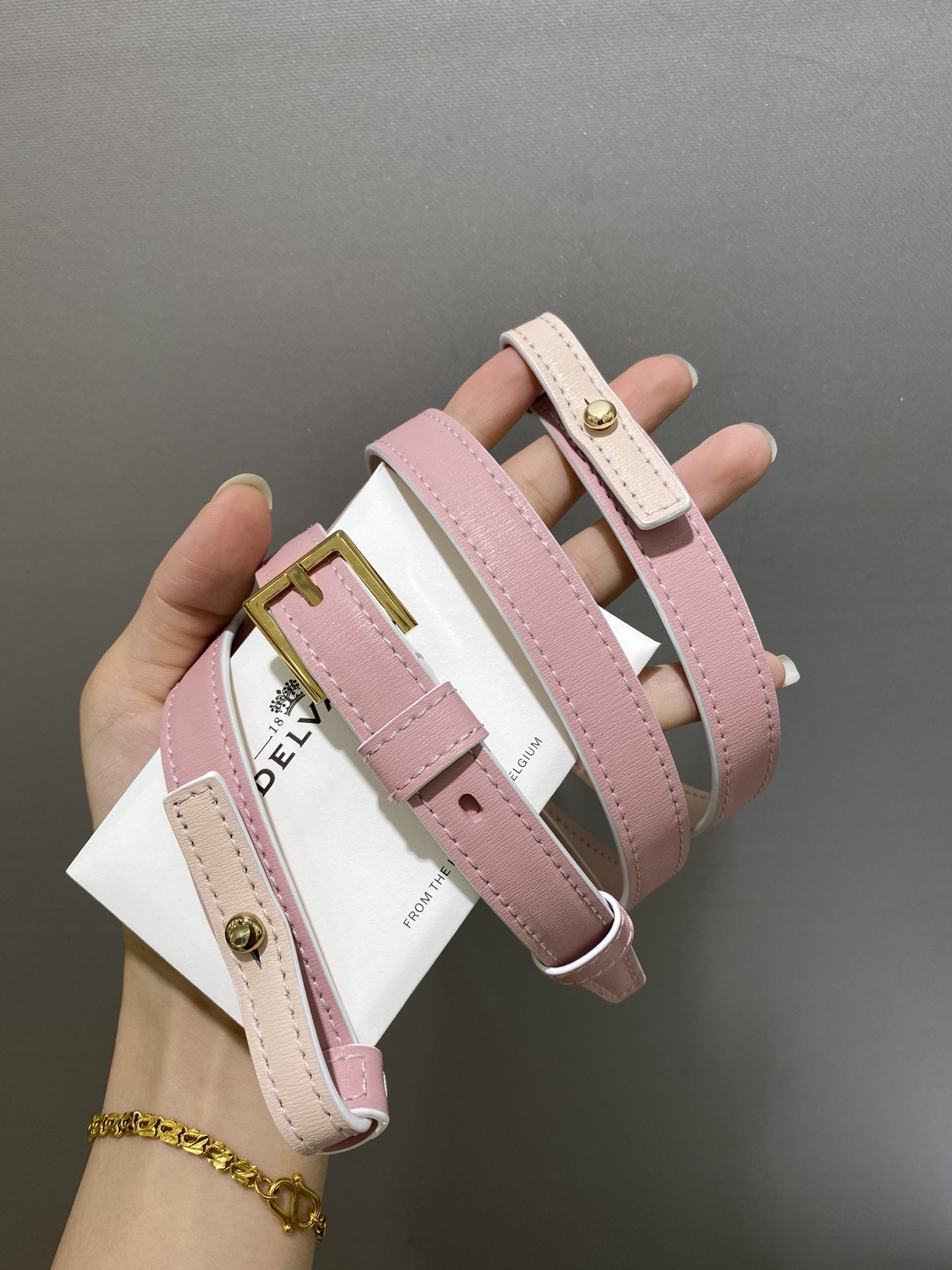 デルヴォー「Delvaux」ピンクハンドバッグ