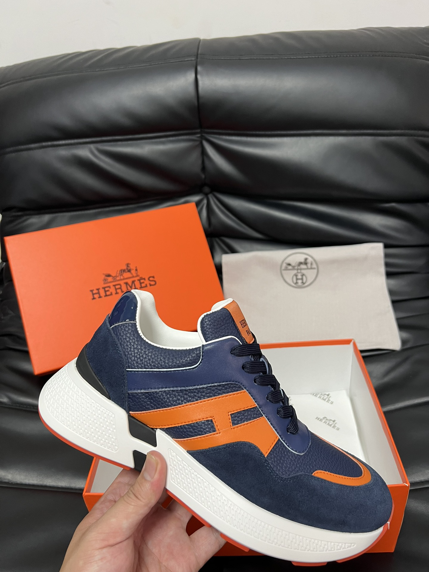 エルメス［Hermès］ デュアルレザー カジュアルシューズ