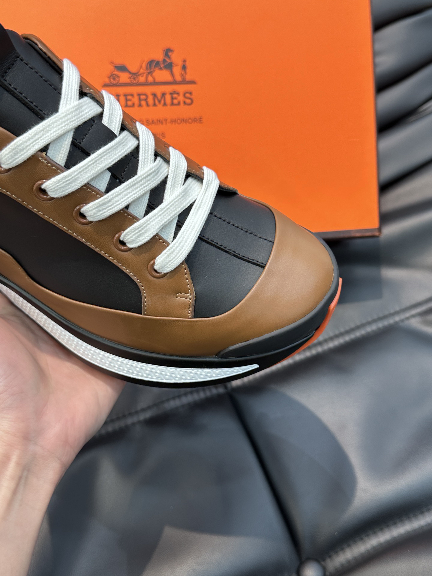 エルメス［Hermès］メンズ レイヤード カジュアルシューズ