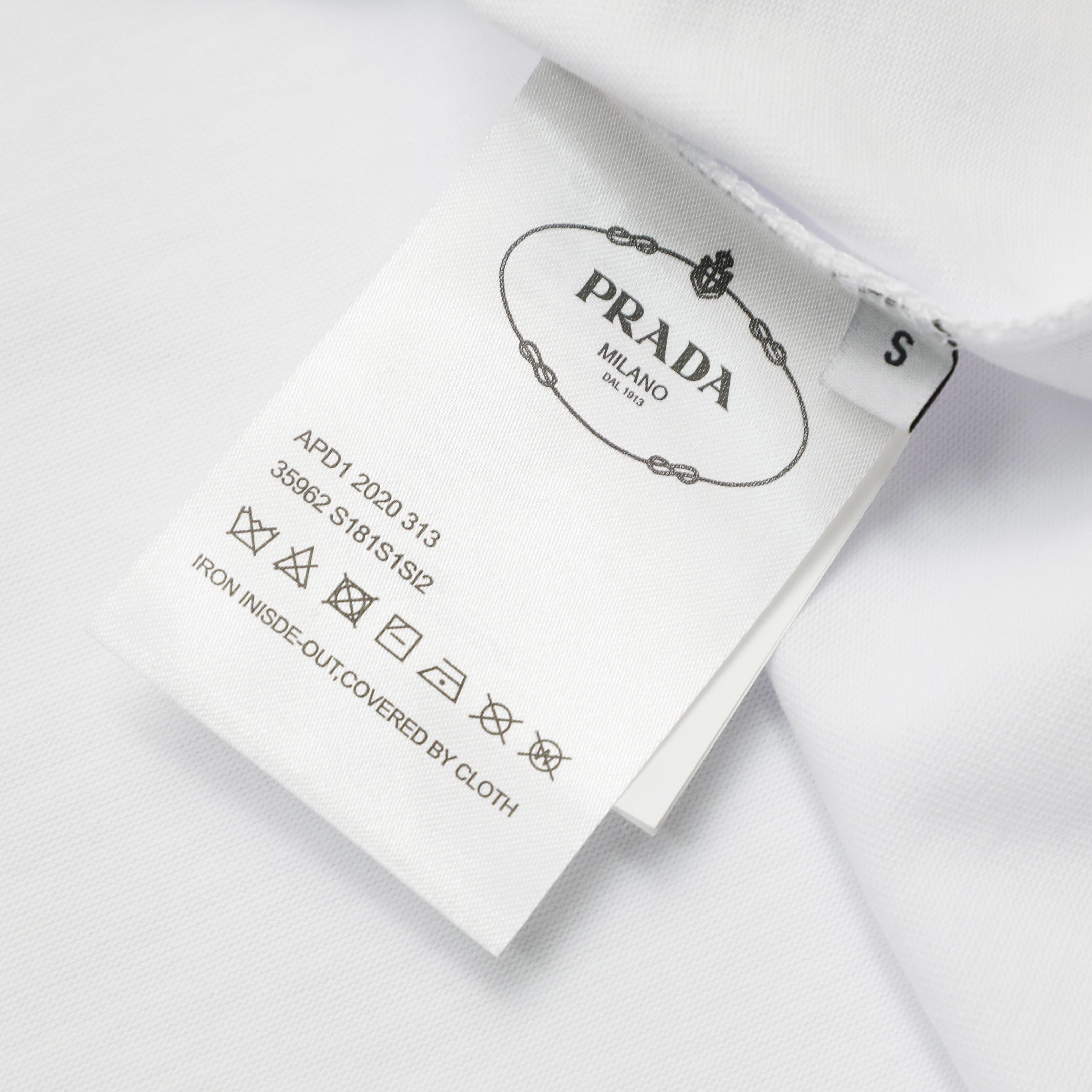 プラダ「Prada」ベーシックロゴ カジュアルクルーネックTシャツ