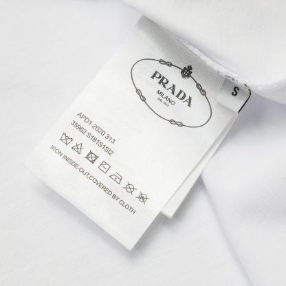 プラダ「Prada」ベーシックロゴ カジュアルクルーネックTシャツ