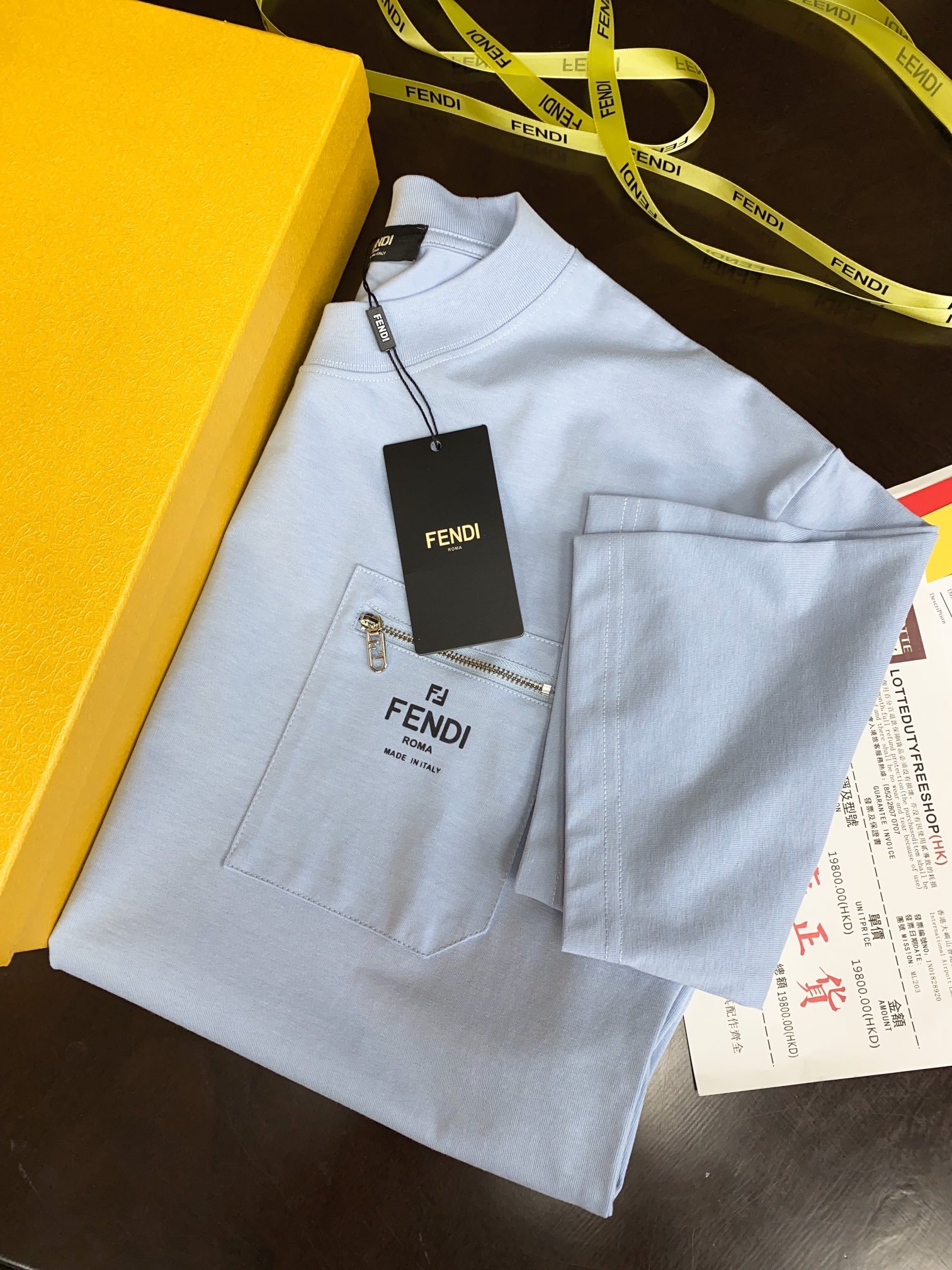 フェンディ「Fendi」FF エンボス刺繍ロゴ ショートスリーブTシャツ