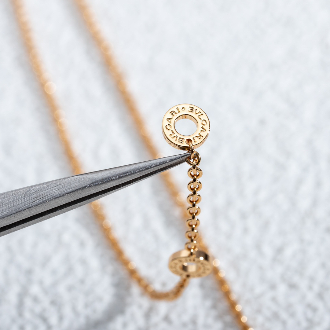 ブルガリ「Bvlgari」サークルコインネックレス38-45cm