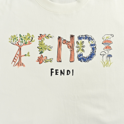 フェンディ「Fendi」 2025SS フラワー&レターロゴ プリント ショートスリーブTシャツ