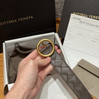 ボッテガ ヴェネタ「Bottega Veneta」イントレチャート リング バックル ベルト100CM