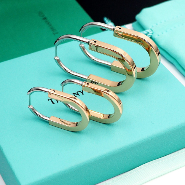 ティファニー「Tiffany & Co.」Lock シリーズ ハングロックデザインイヤリング