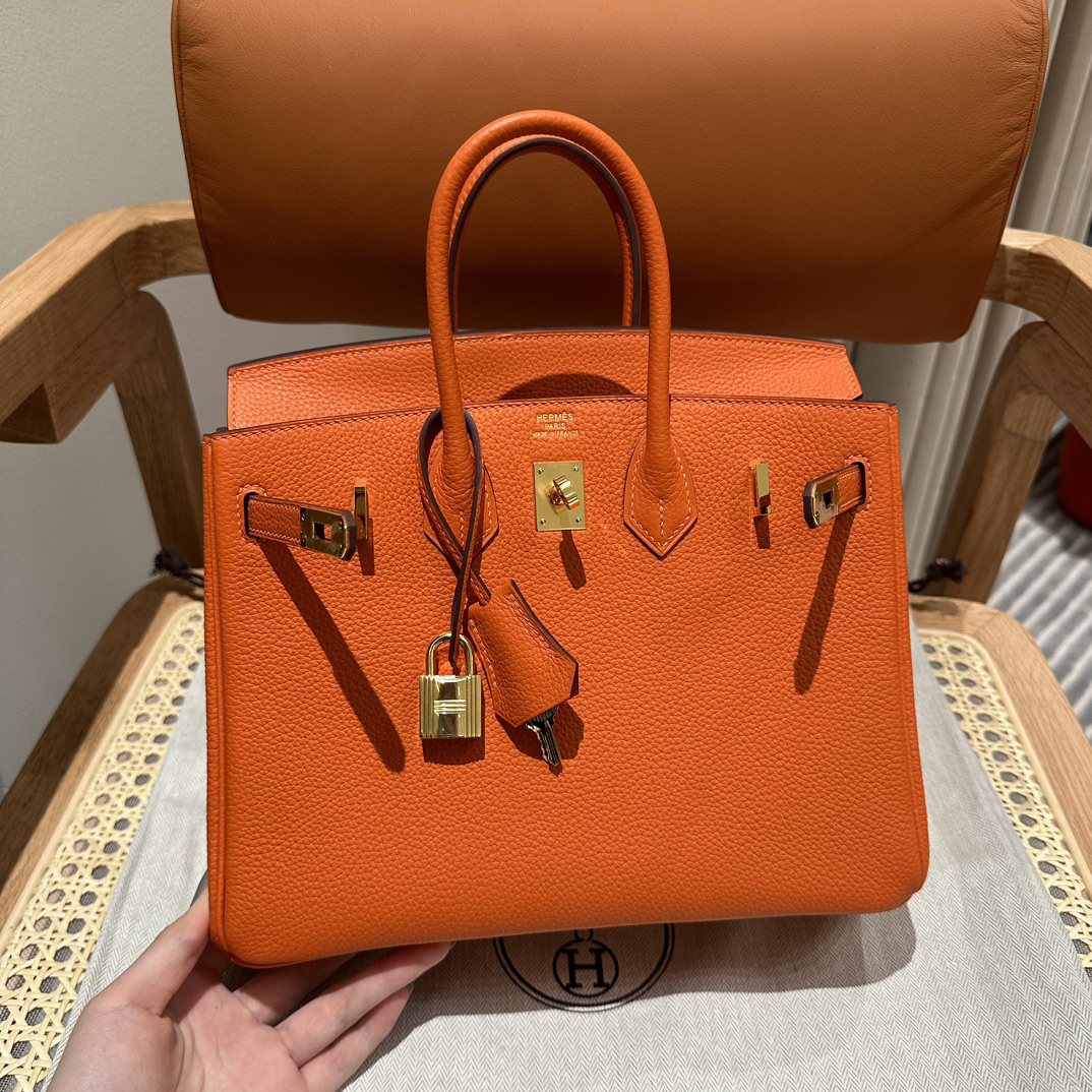 エルメス(Hermès)Birkinバッグ25mm トゴ Togoレディースバッグ オレンジ