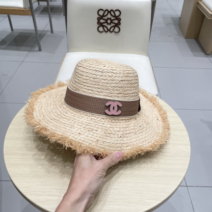 シャネル「Chanel」ラフィア ワイドブリム サンハット ハット
