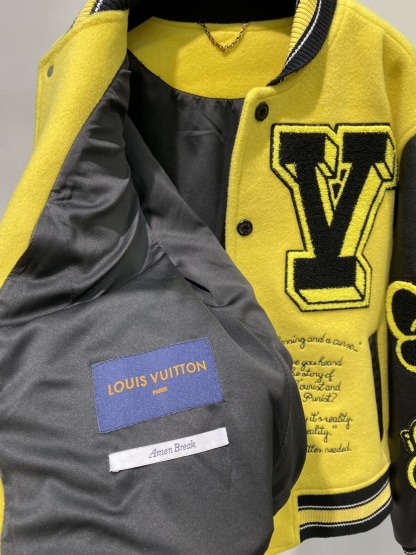 ルイ・ヴィトン「Louis Vuitton」ウール＆レザー コンビネーション ジャケット アウコート着