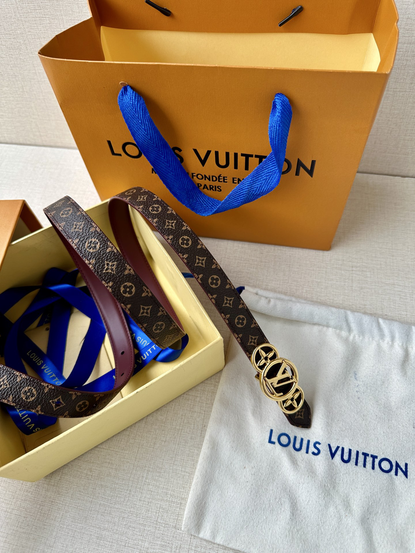 ルイ・ヴィトン「Louis Vuitton」Damier Santur リバーシブル ベルト