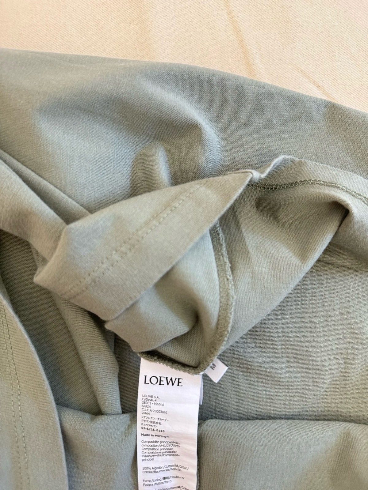 ロエベ「Loewe」アナグラム タオル刺繍 ウォッシュドTシャツ