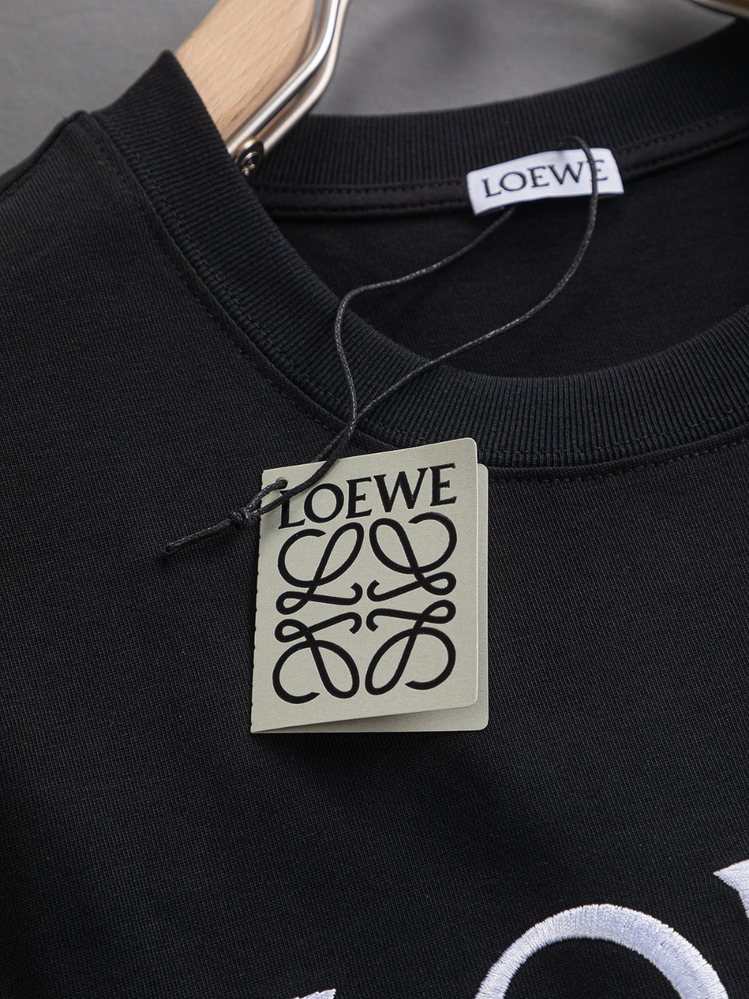 ロエベ「Loewe」マルチカラー レター エンブロイダリー Tシャツ