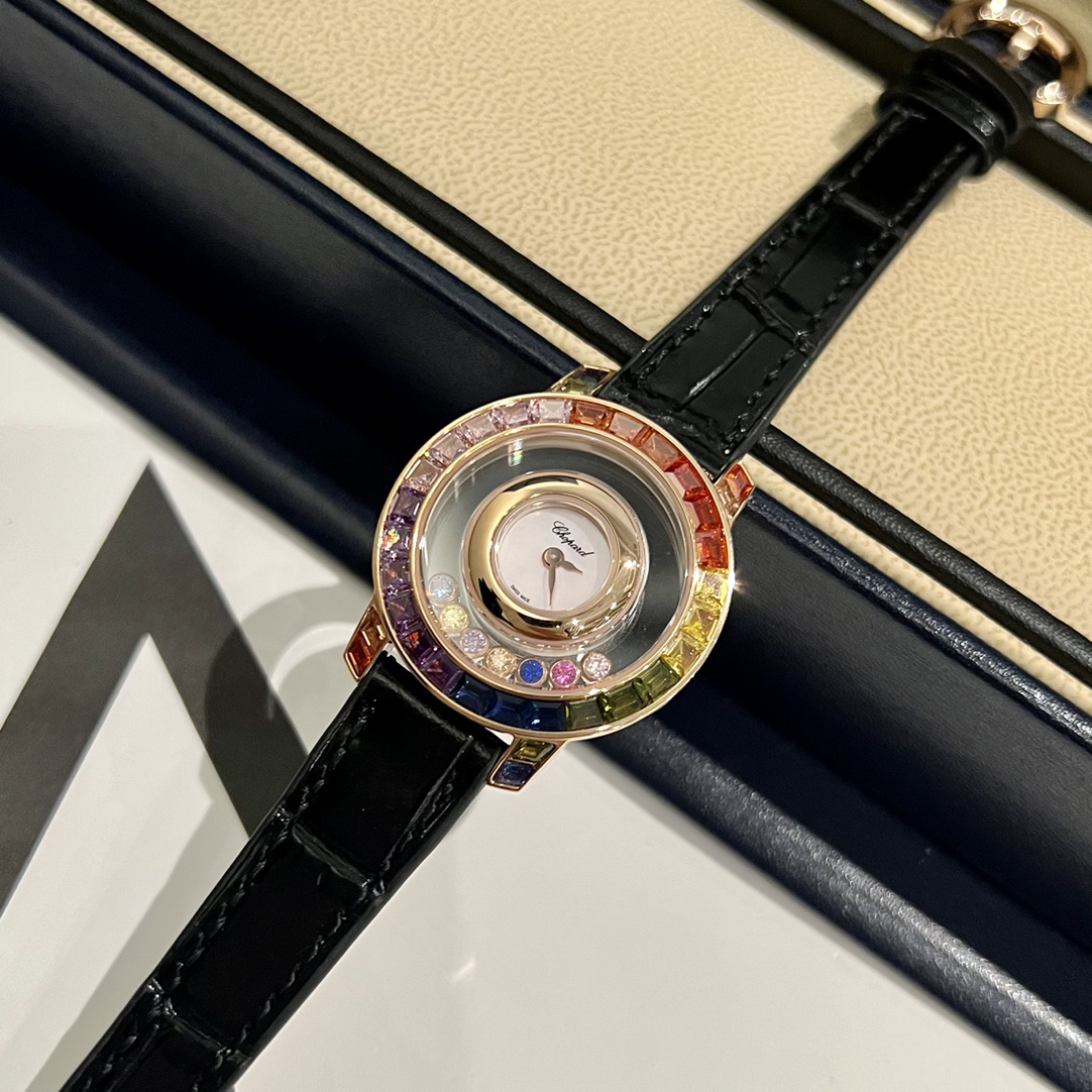 ショパール「Chopard」ハッピーダイヤモンド レインボーレディース ジュエリーウォッチ36mm