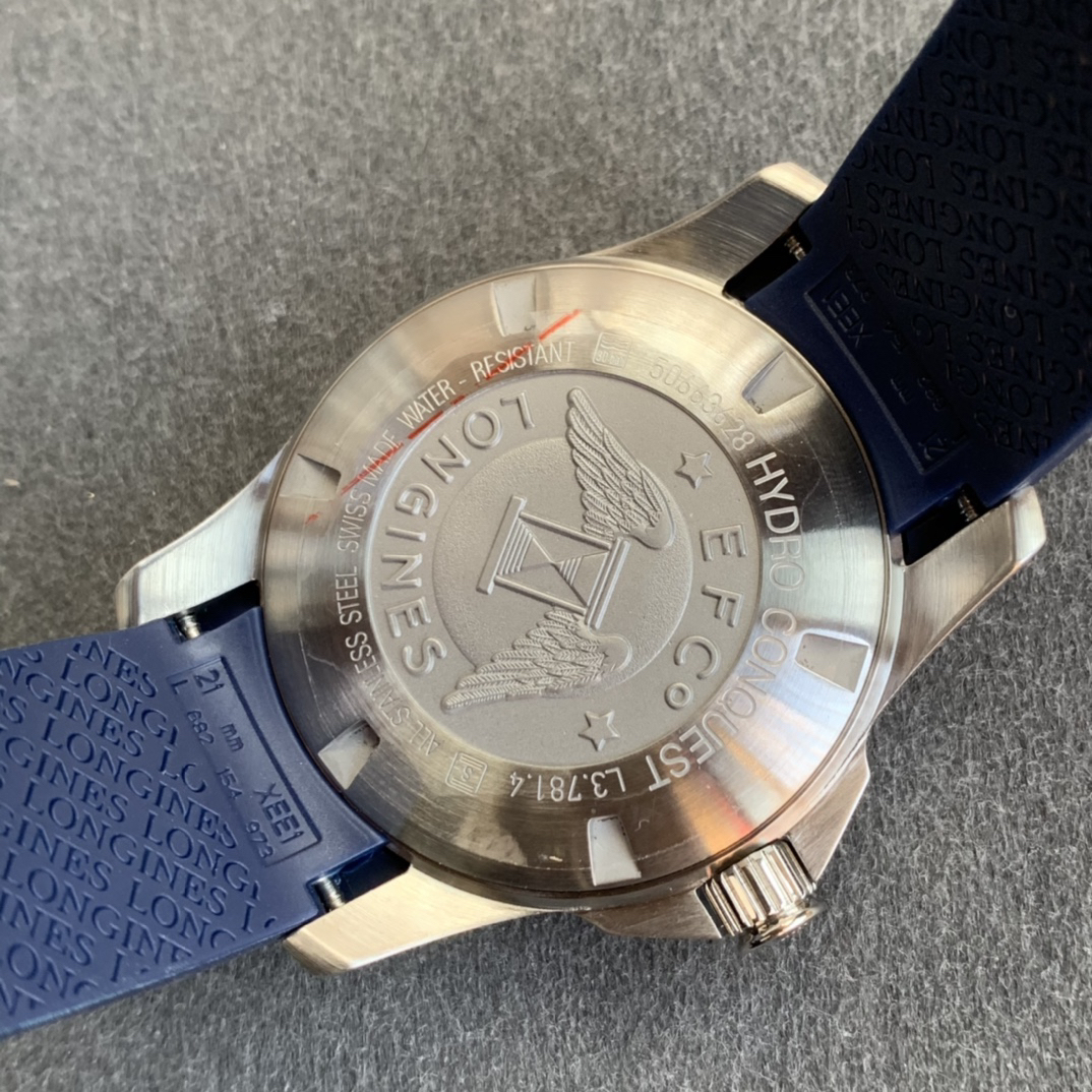 ロンジン「Longines」HydroConquestセラミックベゼル アイスブルー文字盤 メンズウォッチ41MM