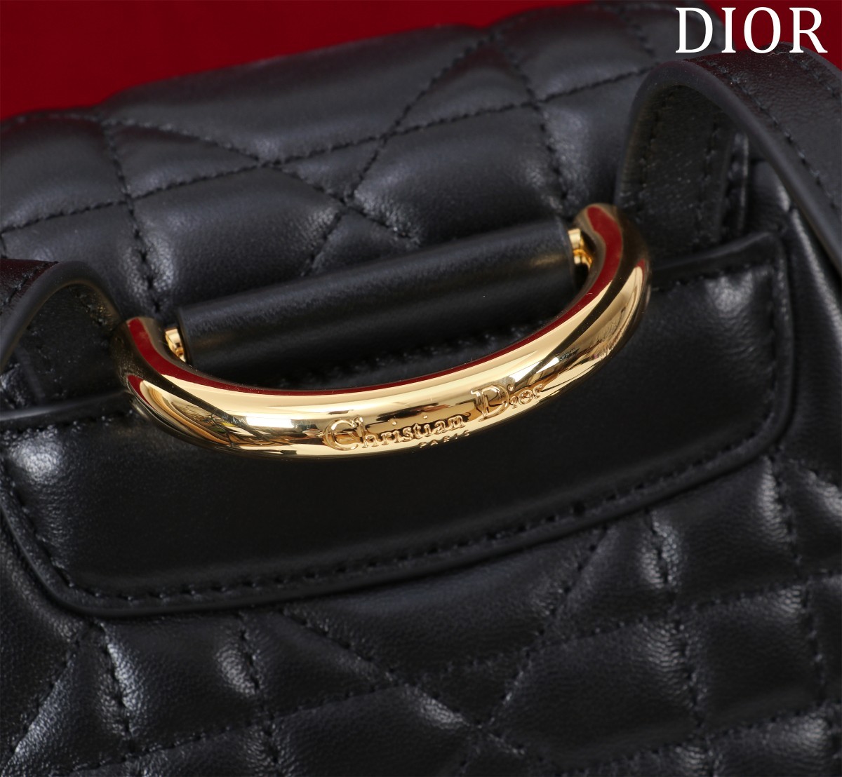 ディオール「Dior」カロ バックパック スモール ラージキャンバスキルト