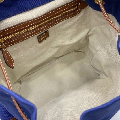 ミュウミュウ「Miu Miu」バックパック レザー＆キャンバス デュアルストラップ ショルダーバッグ