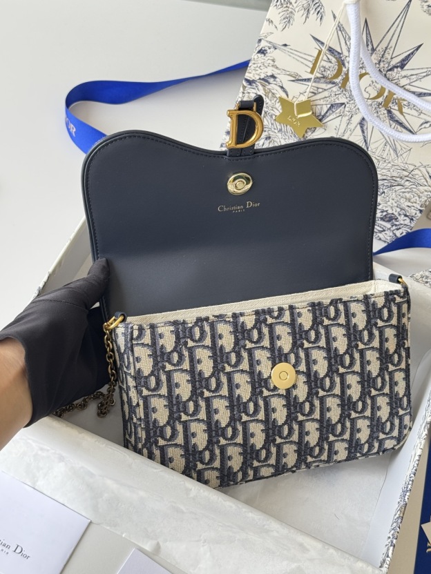 ディオール「Dior」SADDLE チェーン デニム バッグ