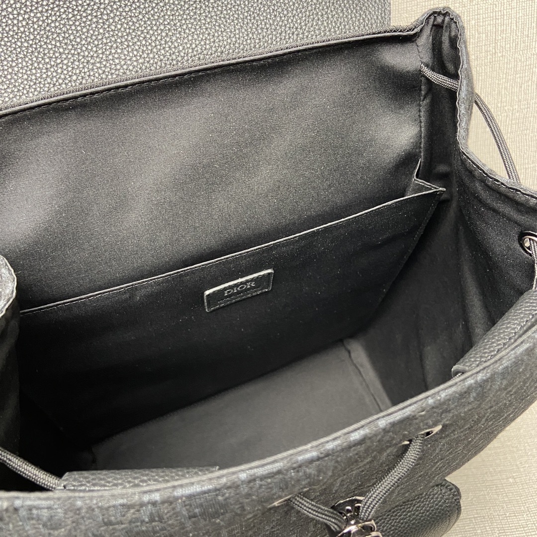 ディオール「Dior」サドル バックパック ブラック オブリーク プリント