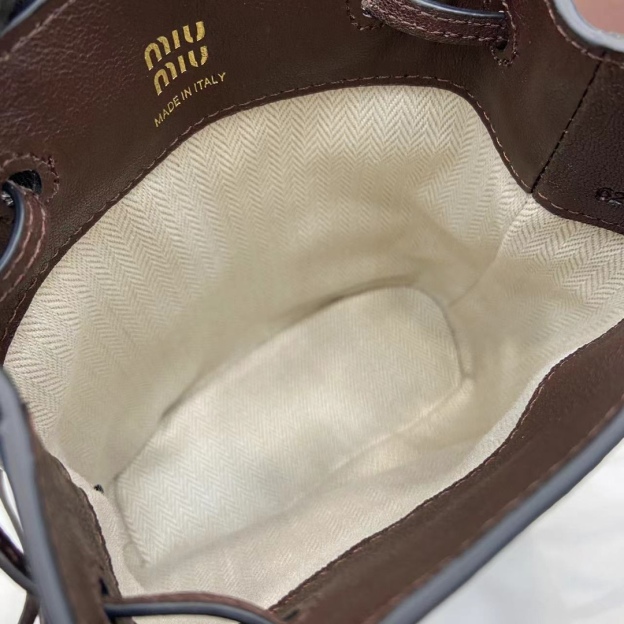 ミュウミュウ「Miu Miu」ミニ バケットバッグ ラムスキン マルチウェイ