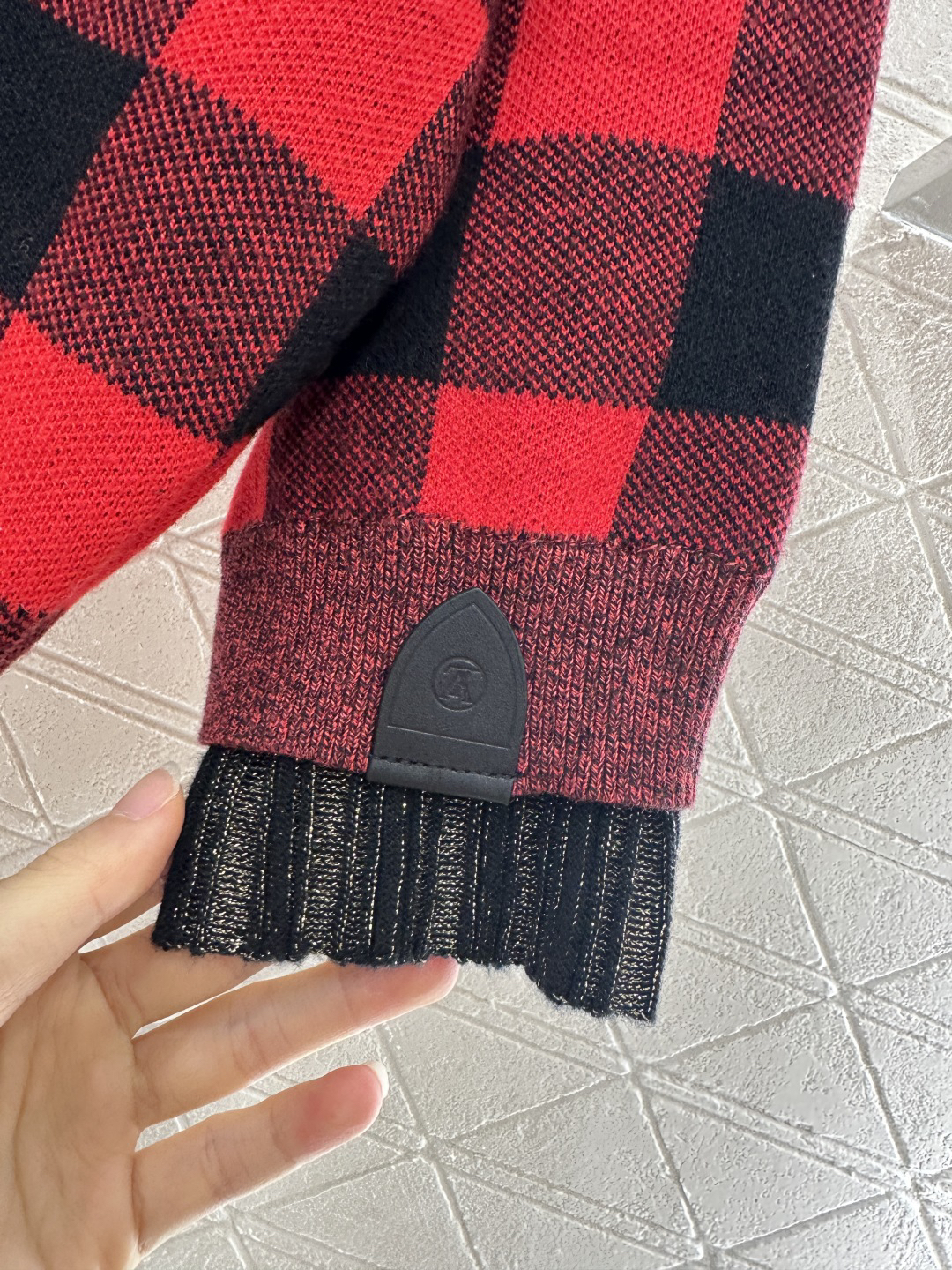 ルイ・ヴィトン「Louis Vuitton」25FW グリニッジチェック 3/4袖ニットトップス