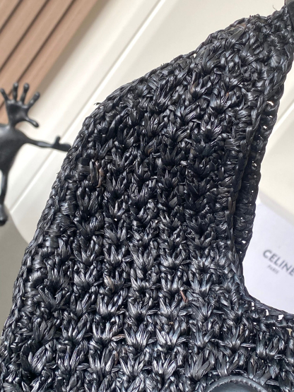 セリーヌ「Celine」CLASSIC PANIER ラフィア ショルダーバッグ