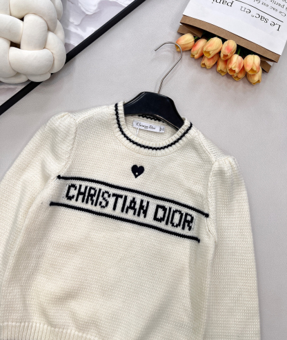 ディオール「Dior」ハート刺繍 レター ジャカード セーター