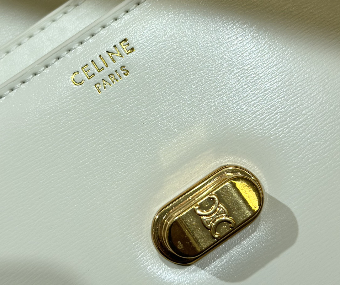 セリーヌ「Celine」TEEN LUNE BLANCHE レザー ショルダーバッグ
