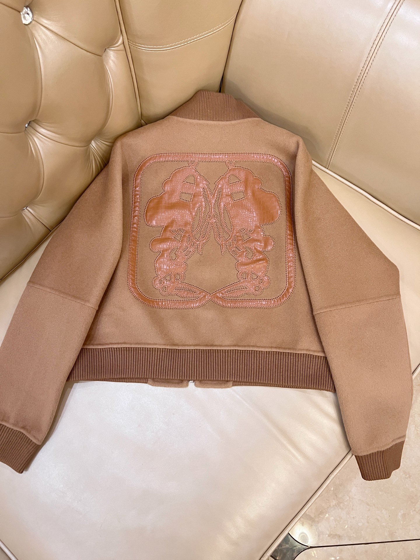 エルメス「Hermès」ダブルフェイス カシミヤ ベースボール ジャケット