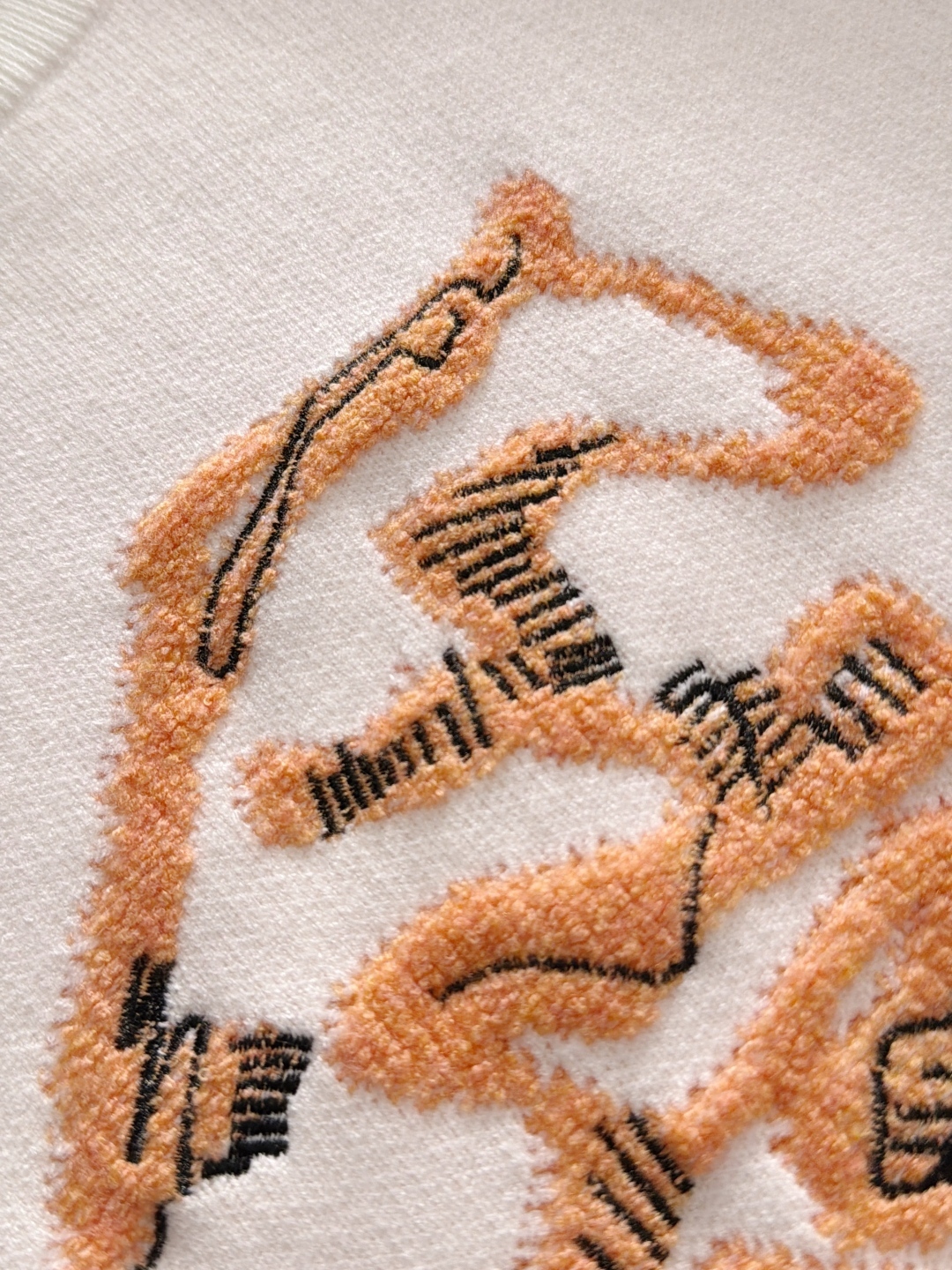 エルメス「Hermès」オレンジ ペガサス ジャカード ニット