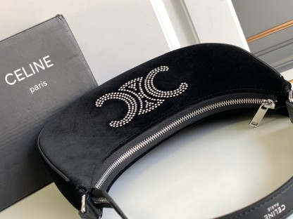 セリーヌ「Celine」 AVA TRIOMPHE スパングル ベルベット ショルダーバッグ