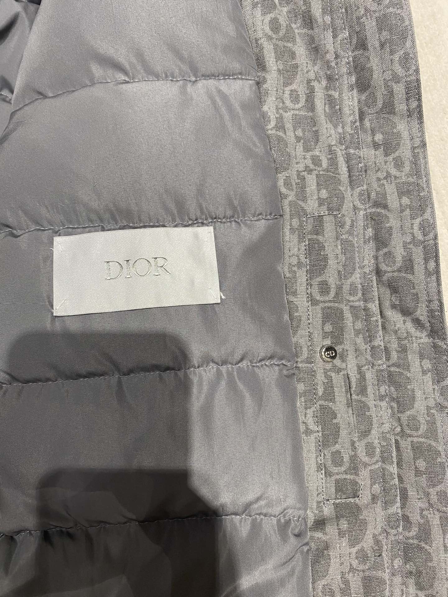 ディオール「Dior」デニム モノグラム フード付き ダウンブルゾン