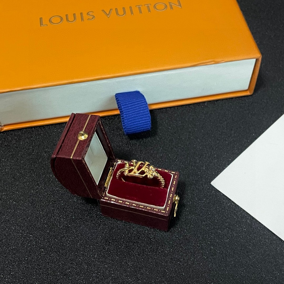 ルイ・ヴィトン「Louis Vuitton」 Le Damier de Louis Vuitton 18K ゴールド ダイヤモンド ミディアム リング