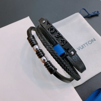 ルイ・ヴィトン「Louis Vuitton」クラシック レザーコード ブレスレット