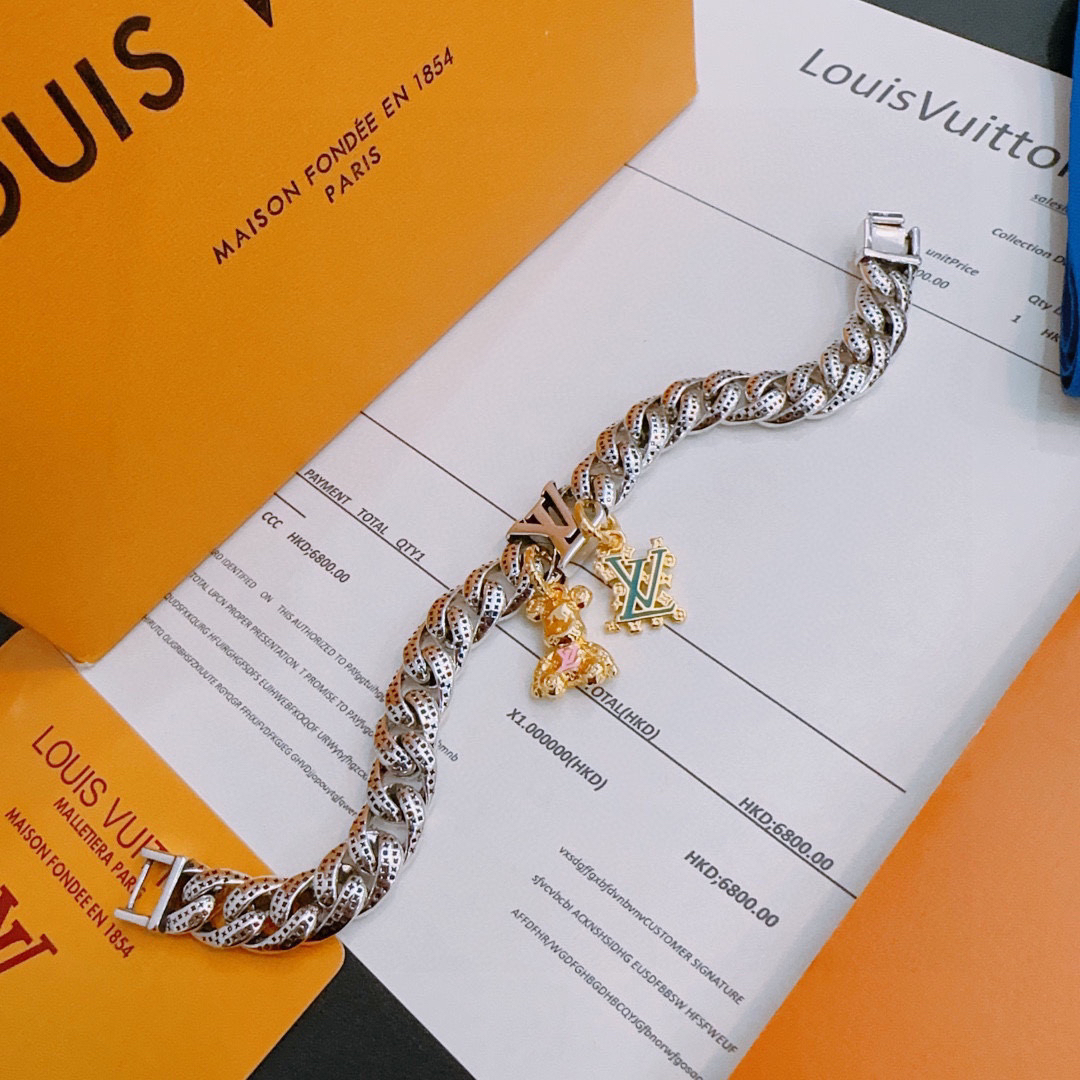 ルイ・ヴィトン「Louis Vuitton」ヴィンテージシルバースタイル ブレスレット