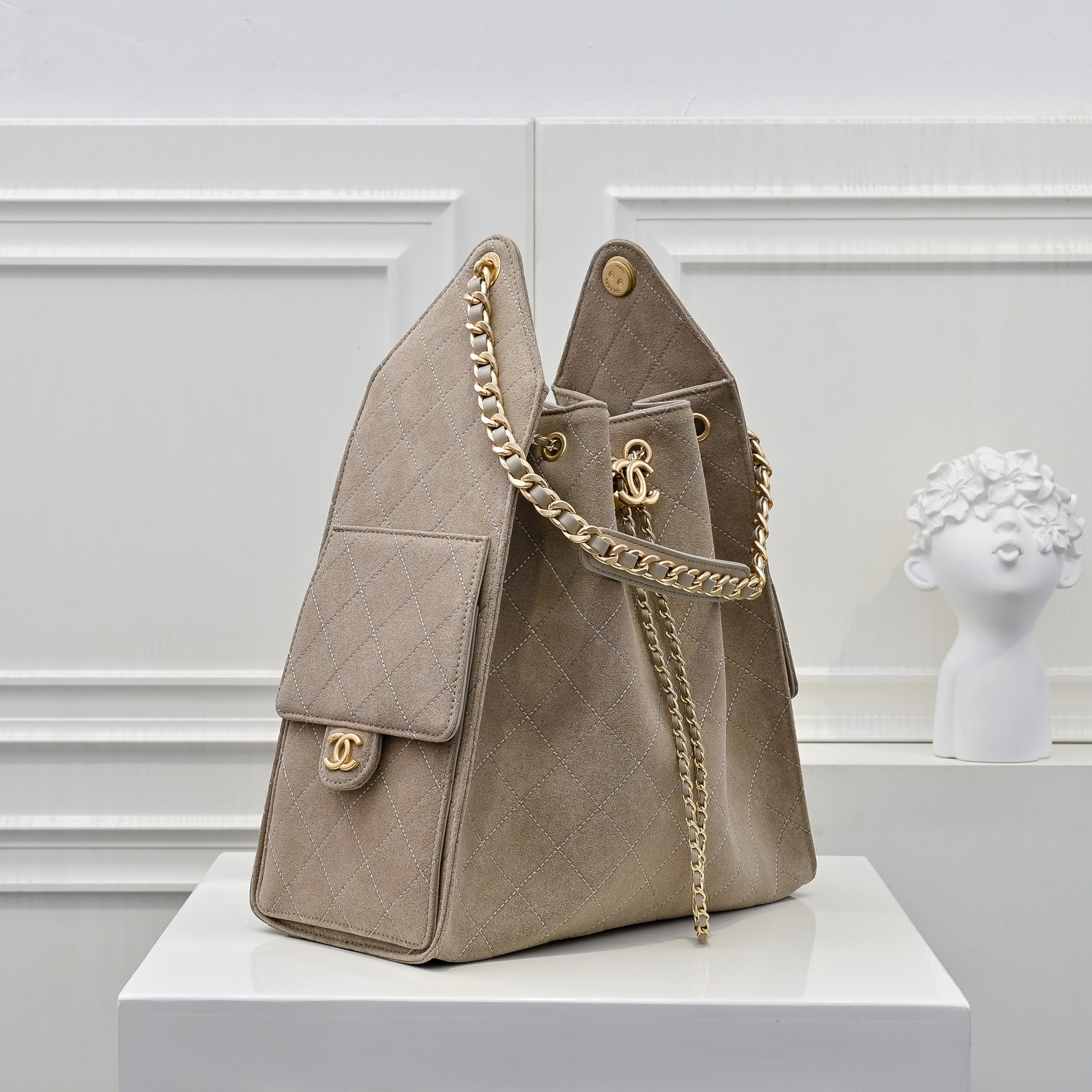 シャネル「Chanel」シャネル 25C スエード×カーフスキン ホーボーバッグ / ショルダーバッグ