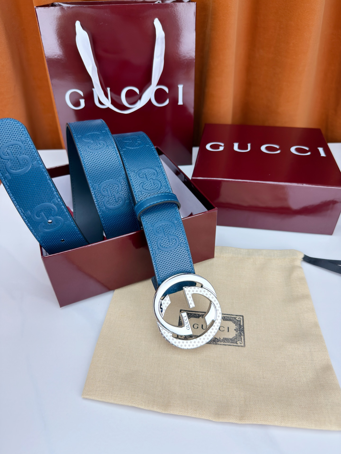 グッチ「Gucci」プレミアム トゴレザーベルト / ハイエンドウエストベルト38mm