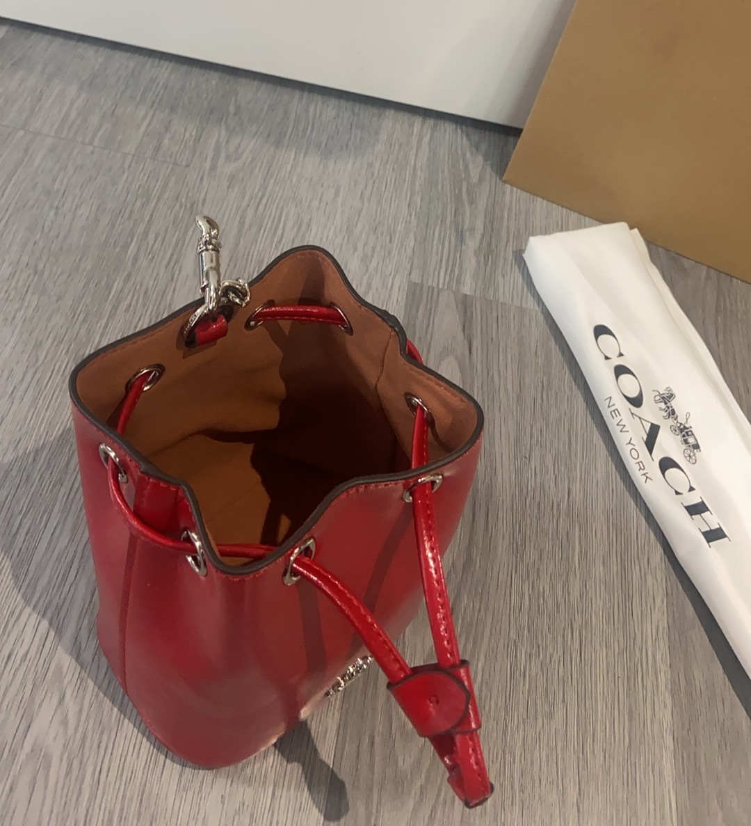 コーチ「Coach」ドローストリング ミニ バケットバッグ