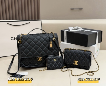 シャネル「Chanel」コンビネーションバッグ3点セット / トートバッグ＆ポーチセット