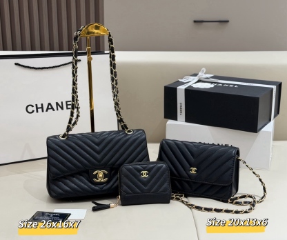 シャネル「Chanel」コンビネーションバッグ3点セット / トートバッグ＆ポーチセット