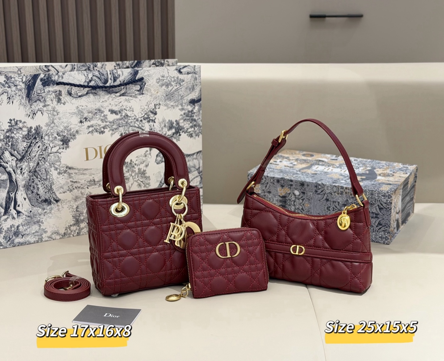 ディオール「Dior」コンビネーションバッグ3点セット / トートバッグ＆ポーチセット