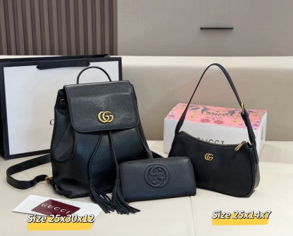 グッチ「Gucci」コンビネーションバッグ3点セット / トートバッグ＆ポーチセット