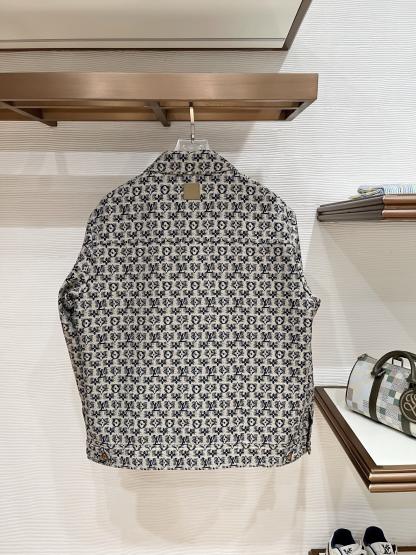 ルイ・ヴィトン「Louis Vuitton」モノグラム柄 ジャカード フリップカラー ジャケット / ワークジャケット