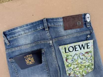 LOEWE &-ロエベ プリントロゴ ハイウエスト ストレートパンツ / ロングパンツ