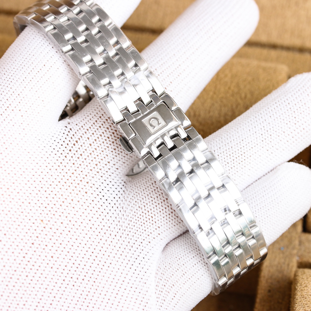 オメガ「Omega」デビル プレステージ カップルウォッチ メンズ39.5MM＆レディース32.7MM スチール＆レザーストラップ