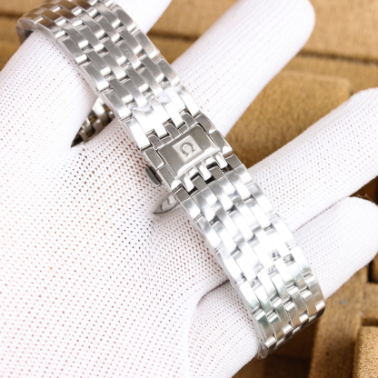 オメガ「Omega」デビル プレステージ カップルウォッチ メンズ39.5MM＆レディース32.7MM スチール＆レザーストラップ