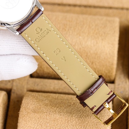 オメガ「Omega」デビル プレステージ カップルウォッチ メンズ39.5MM＆レディース32.7MM スチール＆レザーストラップ